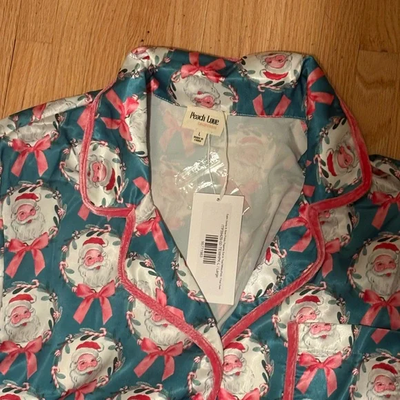 Santa and Bows Pajama Set ‘Papa Noel Pj’s’ by Peach Love Worth Collective